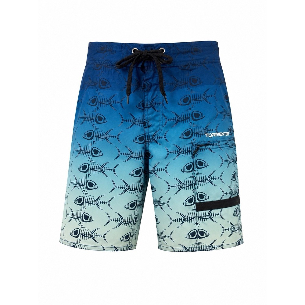 Tormenter Mens M Blue Fish Print Board Shorts Swim Trunks Swimwear Tormenter Mens M Blue Fish Print Board Shorts Swim Trunks Swimwear